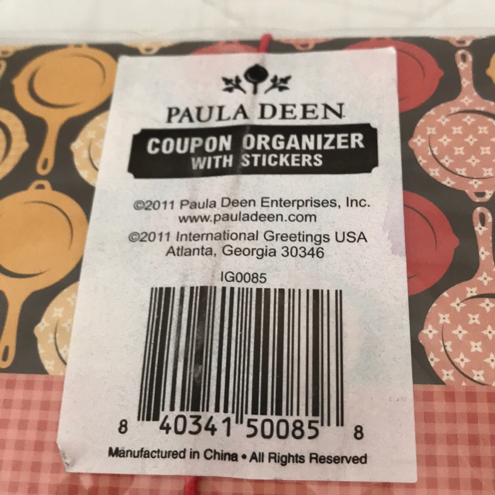 Paula Deen Coupon Organizer with Stickers - Picture 1 of 4